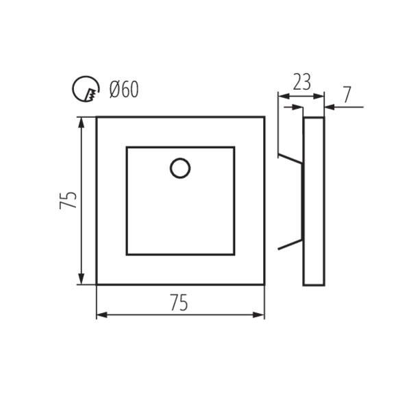 Kanlux 27370 Стълбищно ЛЕД осветително тяло APUS 12V 0.8W 3000K IP20