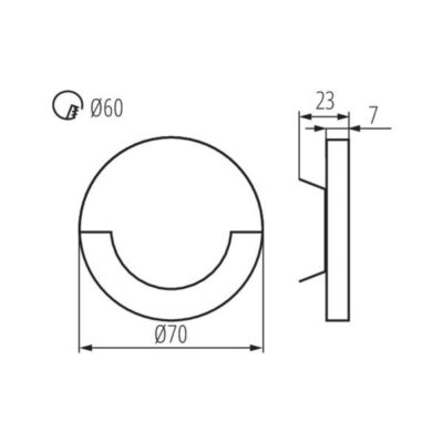 Kanlux 27558 Стълбищно ЛЕД осветително тяло SOLA LED 12V 0.8W 4000K IP20