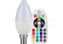 V-TAC VT-2770 LED Крушка 3.5W Е14 А80 Кендъл Димираща С Дистанционно RGB 4000K