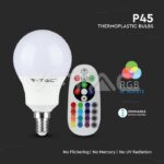 V-TAC VT-2776 LED Крушка 3.5W Е14 P45 А80 Кендъл Димираща С Дистанционно RGB 4000K