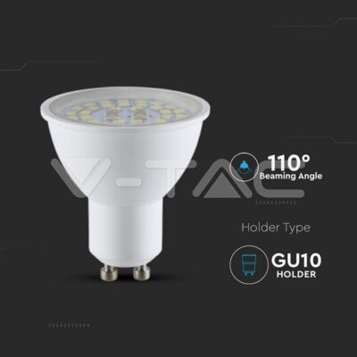 V-TAC VT-2837 LED Крушка SAMSUNG Чип 5W GU10 3000K 160lm/W