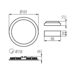 Kanlux 28930 ЛЕД Луна Панел За Вграждане ROUNDA V2LED 220V 12W 4000K IP44