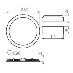 Kanlux 28933 ЛЕД Луна Панел За Вграждане ROUNDA V2LED 220V 18W 4000K IP44