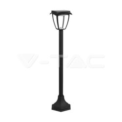 V-TAC VT-2894 2W LED Соларна Лампа Със Стълб Черен Мат 3000К+6000К