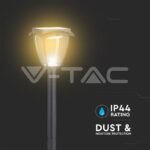 V-TAC VT-2894 2W LED Соларна Лампа Със Стълб Черен Мат 3000К+6000К