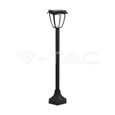 V-TAC VT-2894 2W LED Соларна Лампа Със Стълб Черен Мат 3000К+6000К