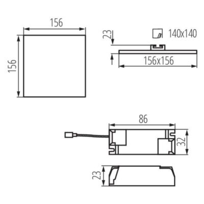 Kanlux 29591 ЛЕД Луна Панел За Вграждане AREL 3000K 14W IP20|IP65 220V