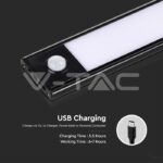 V-TAC VT-2964 2W LED Лампа за Гардероб/Шкаф Черно Тяло 3000К IP20