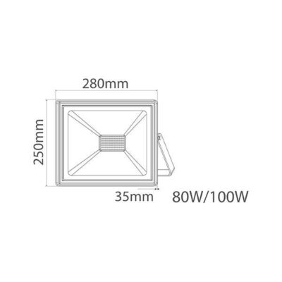 Vito 3021710 ЛЕД Прожектор INDUS GEN3 SMD TR 4000K IP65 100W 220V