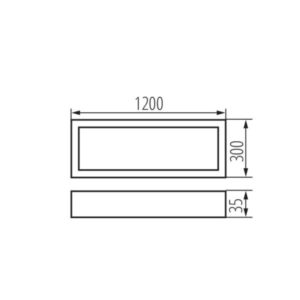 Kanlux 32819 Офис ЛЕД осветително тяло за открит монтаж OFIS S 220V 40W 3000K IP20