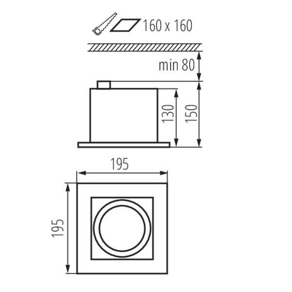 Kanlux 32931 Осветително тяло луна MATEO ES GU10 220V IP20