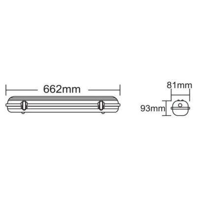 Vito 3310020 LINEA-S Индустриално осветително тяло 1x18W MAG IP65 T8 18W 220V