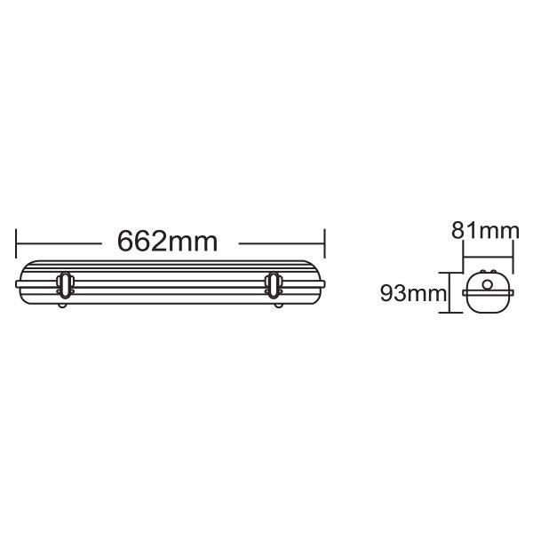 Vito 3310020 LINEA-S Индустриално осветително тяло 1x18W MAG IP65 T8 18W 220V