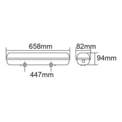 Vito 3310120 LINEA-S Индустриално осветително тяло 2x18W ELC IP65 T8 36W 220V