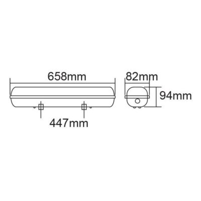 Vito 3310120 LINEA-S Индустриално осветително тяло 2x18W ELC IP65 T8 36W 220V