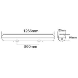 Vito 3310140 LINEA-S Индустриално осветително тяло 2x36W ELC IP65 T8 72W 220V