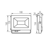 Kanlux 33203 ЛЕД Прожектор ANTEM LED 220V 50W 4000K IP65