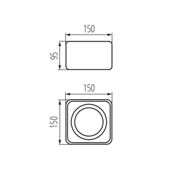 Kanlux 33270 Точково таванно осветително тяло TUBEO ES GU10 220V IP20