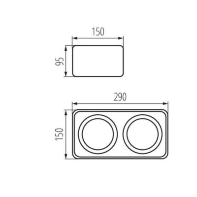 Kanlux 33272 Точково таванно осветително тяло TUBEO ES GU10 220V IP20