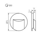 Kanlux 33322 Стълбищно ЛЕД осветително тяло ERINUS LED 12V 0.8W 3000K IP20