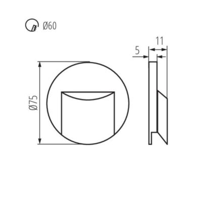 Kanlux 33322 Стълбищно ЛЕД осветително тяло ERINUS LED 12V 0.8W 3000K IP20