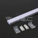 V-TAC VT-3352 Монтажен Kит С Дифузер За LED Лента Алуминиев Мат 2000 x 23.5 x 10mm