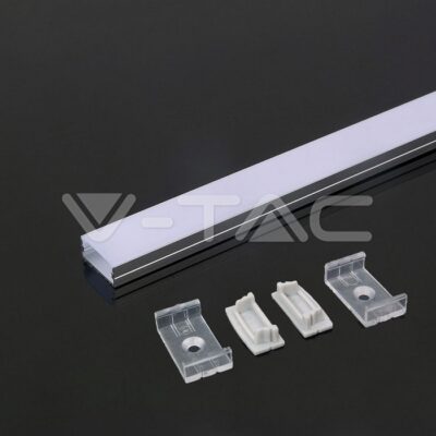 V-TAC VT-3352 Монтажен Kит С Дифузер За LED Лента Алуминиев Мат 2000 x 23.5 x 10mm