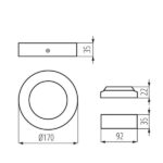 Kanlux 33532 Осветително тяло луна CARSA V2LED 220V 12W 4000K IP20