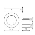 Kanlux 33536 Осветително тяло луна CARSA V2LED 220V 18W 4000K IP20