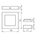 Kanlux 33557 Осветително тяло луна KANTI V2LED 220V 24W 4000K IP20