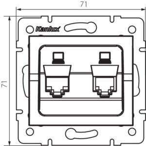 Kanlux 33595 Независимо двойно компютърно гнездо (2x RJ45Cat 6 Jack) LOGI