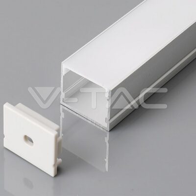 V-TAC VT-3371 Монтажен Kит С Дифузер За LED Лента Алуминиев Мат 2000 x 30 x 20mm