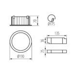 Kanlux 35673 ЛЕД Луна за вграждане TIBERI PRO 220V 30W 4000K IP44