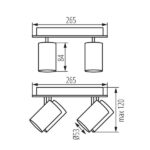 Kanlux 35696 Осветително тяло за стена или таван EVALO GU10 220V IP20