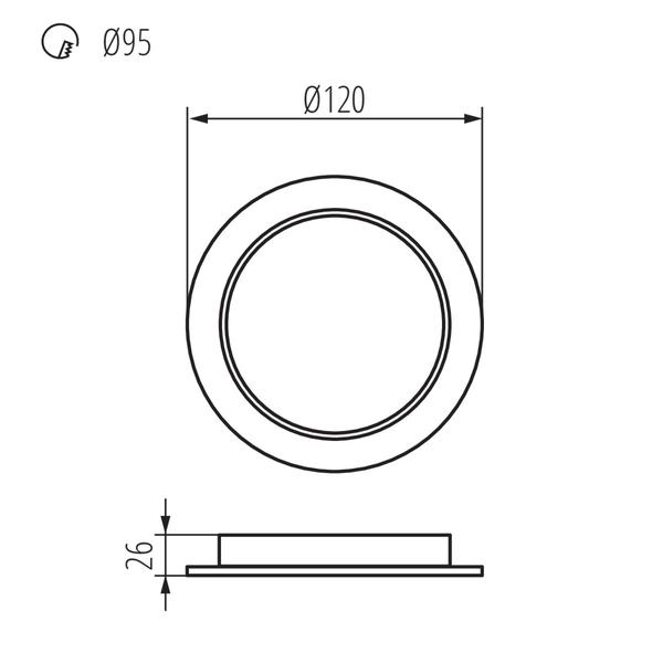 Kanlux 36511 ЛЕД Луна Панел за вграждане TAVO LED 220V 9W 4000K IP44