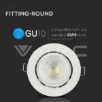 V-TAC VT-3689 GU10 Корпус Луна Кръг Бяло Тяло Променлив Ъгъл