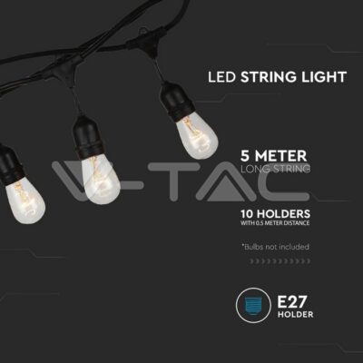 V-TAC VT-3698 Поредица Фасунги 10х27 Кабел Щепсел IP65