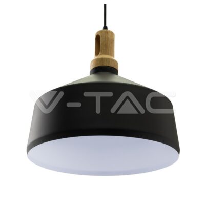 V-TAC VT-3766 Пендел Черна Шапка Основа Дърво Широк