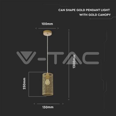 V-TAC VT-3824 Пендел Златен Златен Кабел