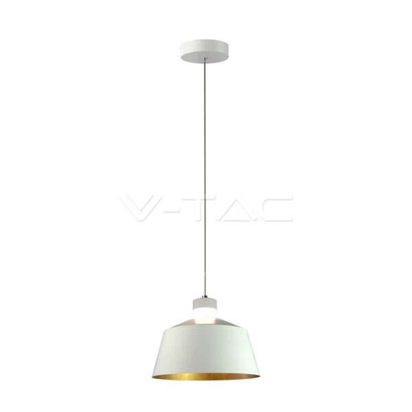 V-TAC VT-3931 7W LED Пендел Акрил Бял Абажур 25x19 Неутрална Светлина