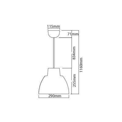 Vito 4100970 Пендел за таван BITEZ-S-300 1xE27 OPAL IP20 60W 220V