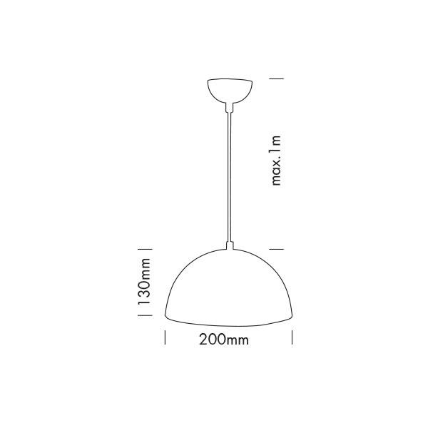 Vito 4101860 Пендел за таван METAL-S 1xE27WHITE 200MM IP20 60W 220V