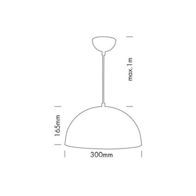 Vito 4101880 Пендел за таван METAL-M 1xE27WHITE 300MM IP20 60W 220V