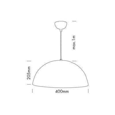 Vito 4101890 Пендел за таван METAL-L 1xE27 MATTE BLACK 400MM IP20 60W 220V