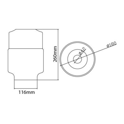 Vito 4102340 Пендел за таван ART-9002 1xE27 SMOKE IP20 60W 220V