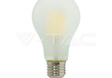 V-TAC VT-44801 LED Крушка 6W Filament E27 A60 Матирано Покритие Топло Бяла Светлина