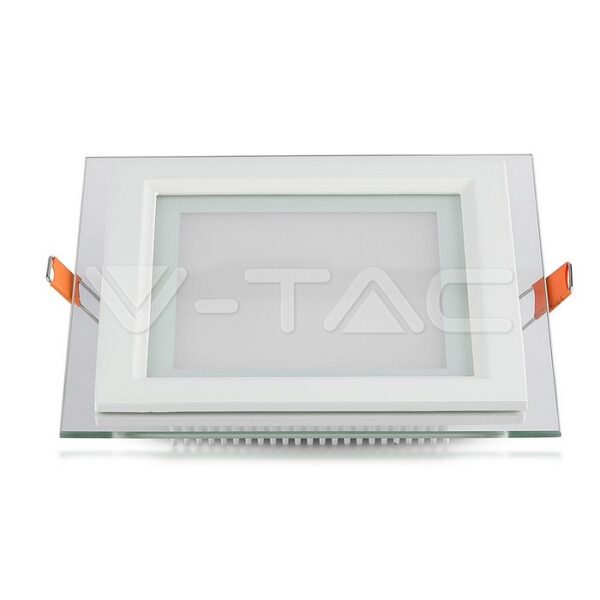 V-TAC VT-4738 6W LED Панел Стъклено Тяло Квадратен Модул Топло Бяла Светлина