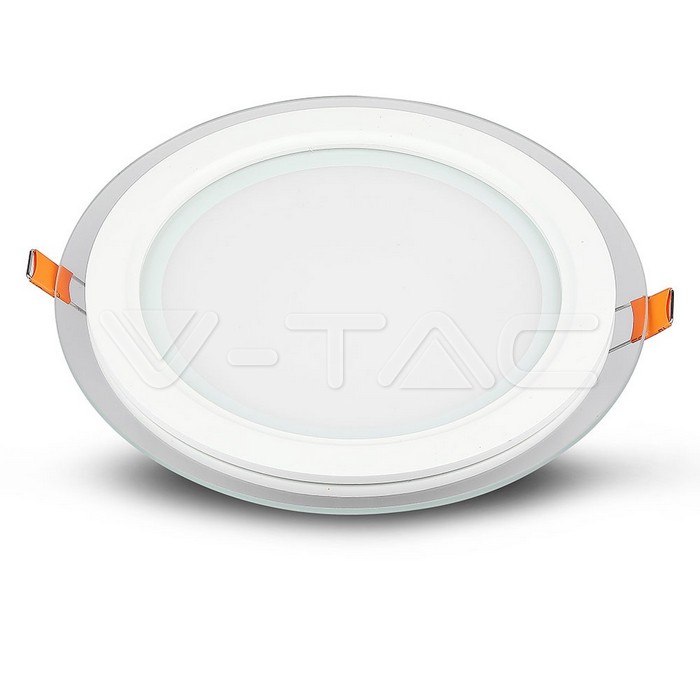 V-TAC VT-4740 6W LED Панел Стъклено Тяло Кръгъл Модул Топло Бяла Светлина