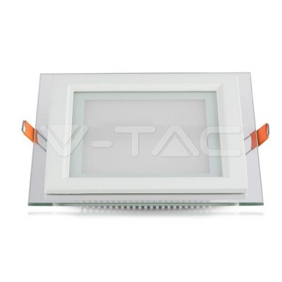 V-TAC VT-4742 12W LED Панел Стъклено Тяло Квадратен Модул Топло Бяла Светлина