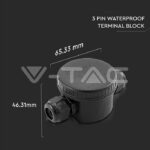 V-TAC VT-5987 Влагозащитена Кутия Черна 3х5-9мм IP66